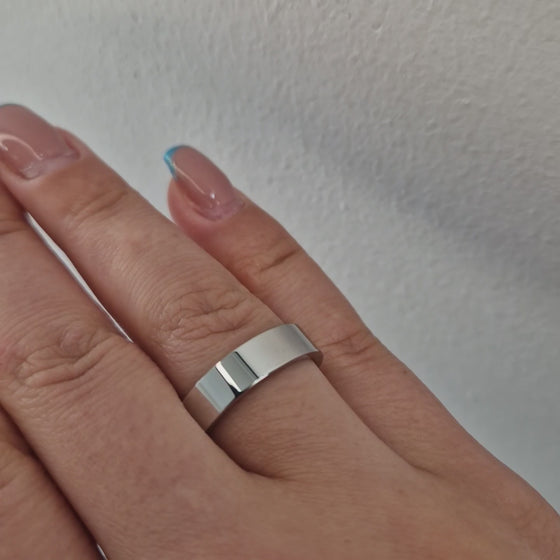 Förlovnings ring i äkta silver slät blank