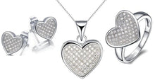 Silver set hjärta med Swarovski kristaller