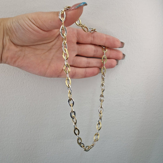 Halsband collier 18k 2 färgat guld