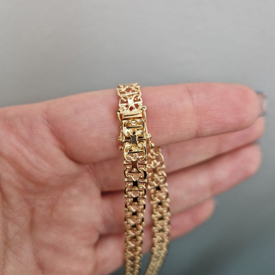 X-länk  halsband 18k guld med kistlås