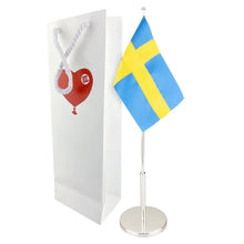  Flaggstång Sverige flagga i nysilver