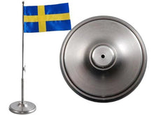  Flaggstång i slät tenn med svensk flagga