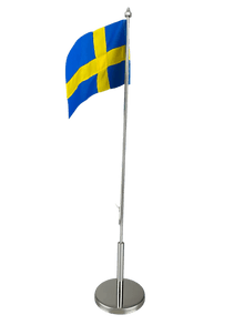  Flaggstång kromfinish med svensk handsydd flagga