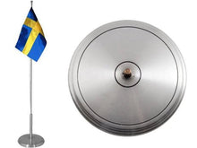  Flaggstång Svensk flagga i tenn matt med rand