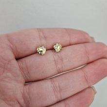  Platta runda örhängen med kristaller 18k guld