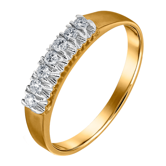 Diamantring i tvåfärgat 18k guld
