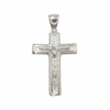 Silverkors i med isa Jesus korsfäst