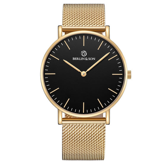 Berlin & Son - Black & Gold Mesh 40mm
