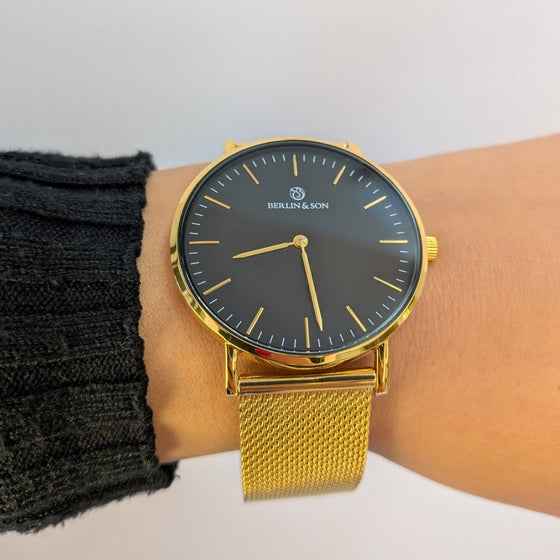 Berlin & Son - Black & Gold Mesh 40mm