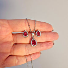  Carmose SET - Röd Silver 925 med Zirconia stenar