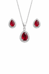 Carmose SET - Röd Silver 925 med Zirconia stenar
