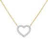 collier tvåfärgat 18k guld med hjärta