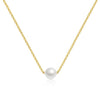 Halsband pärla i rostfritt stål - 18k guldpläterad