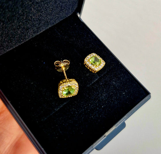 Örhängen med Peridot sten 18k guld