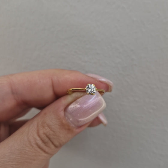 Solitärring i 18k guld