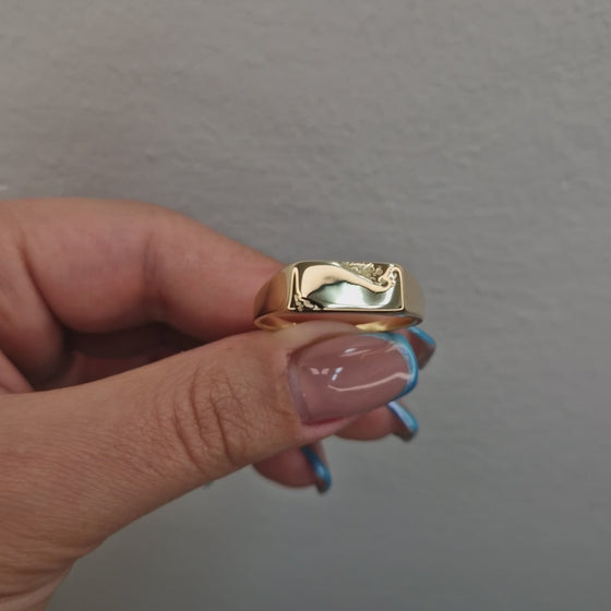 Klackring Riven klack 18k guld
