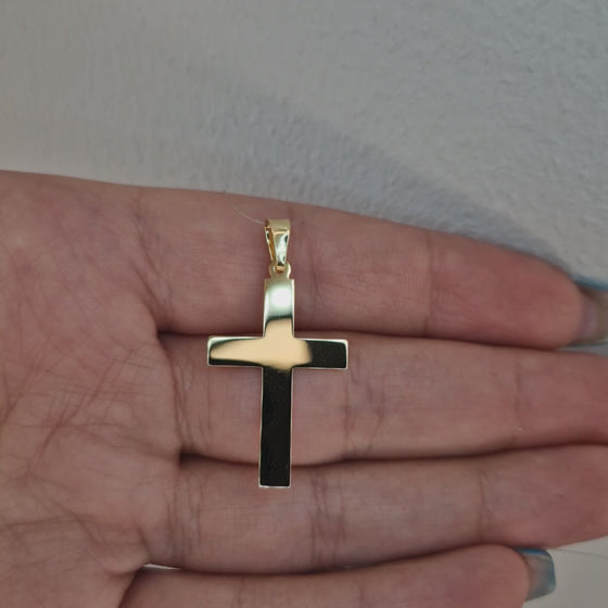Slät kors 18k guld