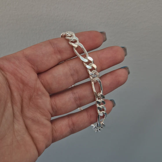 Figaro silver armband 
