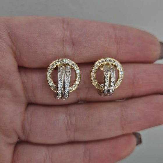 Örhängen cirklar i tvåfärgat 18k guld 
