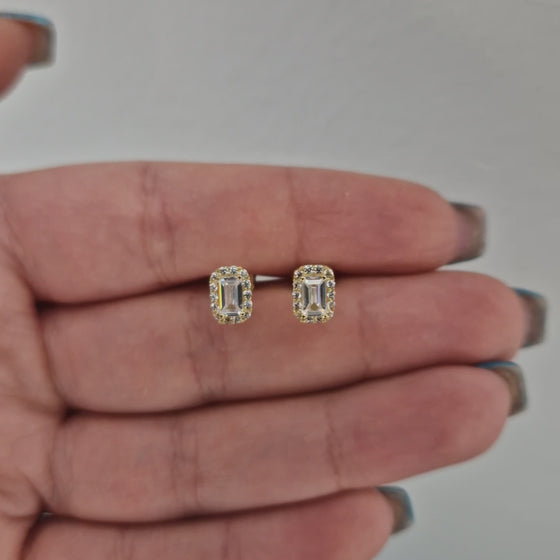 Örhängen carmose rektangulära 18k guld