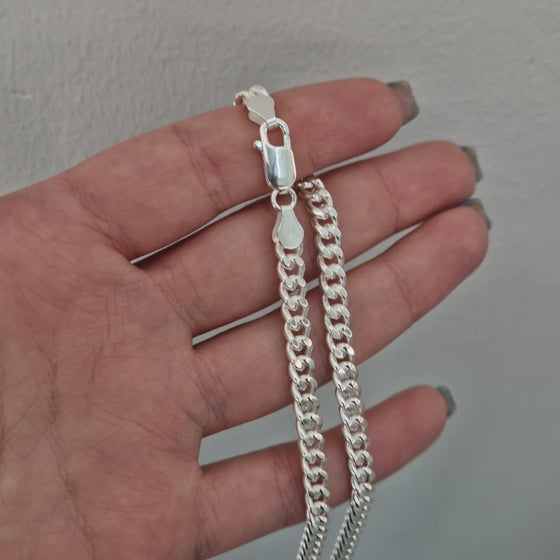 Pansar halsband silver med karbinlås