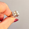Silver ring med pärlor & stenar