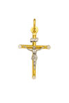 Tvåfärgat 18k guldkors med Jesus (liten)