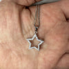 Silverhalsband stjärna med cubic zirkoner