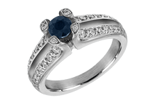  Diamantring med safir