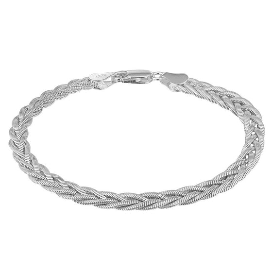 Vackert flätat silver armband