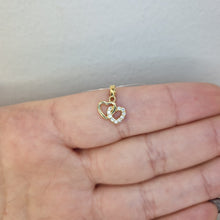  Hängsmycke dubbla hjärtan 18k Guld