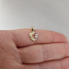  Hängsmycke hjärta tvåfärgat 18k guld & stenar