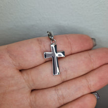  Silver kors 18k vitguld pläterad