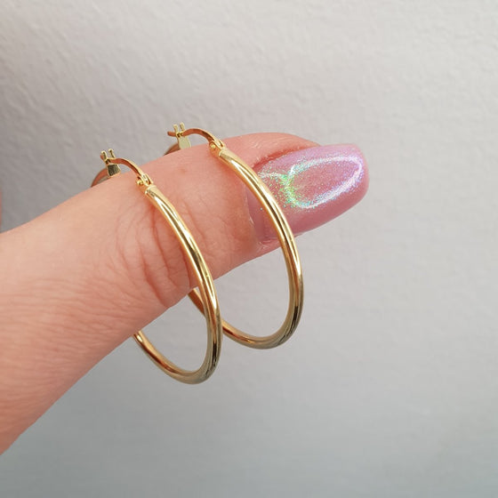 Kreoler 32mm i diameter 18k guld