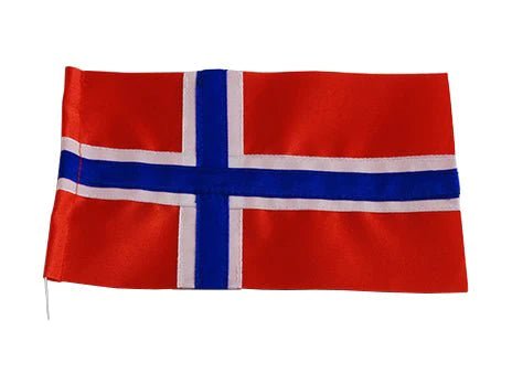 Norsk flagga i handsydd tyg