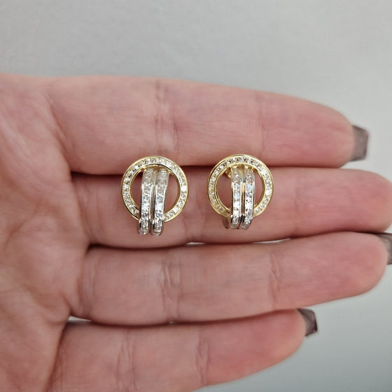 Örhängen cirklar med stenar 18k guld