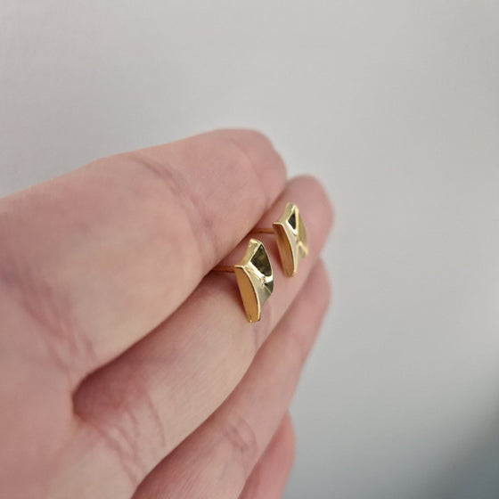 Rektangulära diamant örhängen 18k guld
