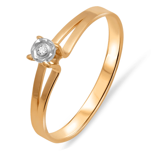 Diamantring med en diamant i 18k guld