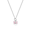 Halsband rosa fjäril i äkta silver