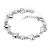 Silverarmband med hjärtan & cubic zirconia stenar