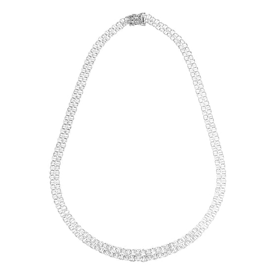 Stav X-länk halsband i silver